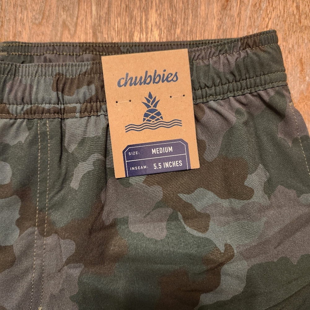 NWT CHUBBIES Men's"You Can't See Mes" Athlounger Green Camo Shorts Size Medium - Picture 4 of 12